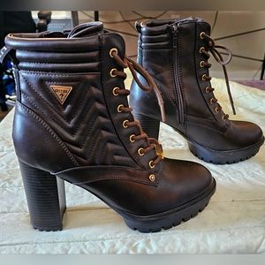 Brown Heeled Guess Boots